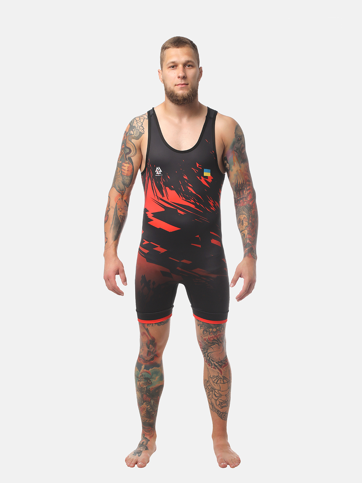 Peresvit Turmoil Adults Wrestling Singlet Red Black, Photo № 4