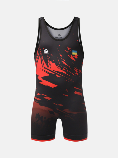 Peresvit Turmoil Adults Wrestling Singlet Red Black