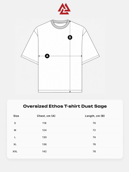 Oversized Ethos T-shirt Dust Sage, Photo № 7