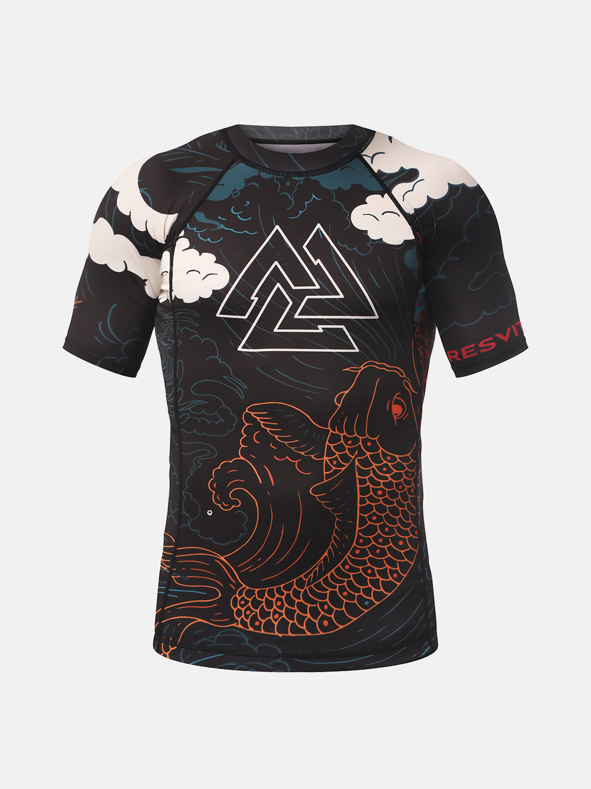 Peresvit Koi Short Sleeve Rashguard Blue Orange Red