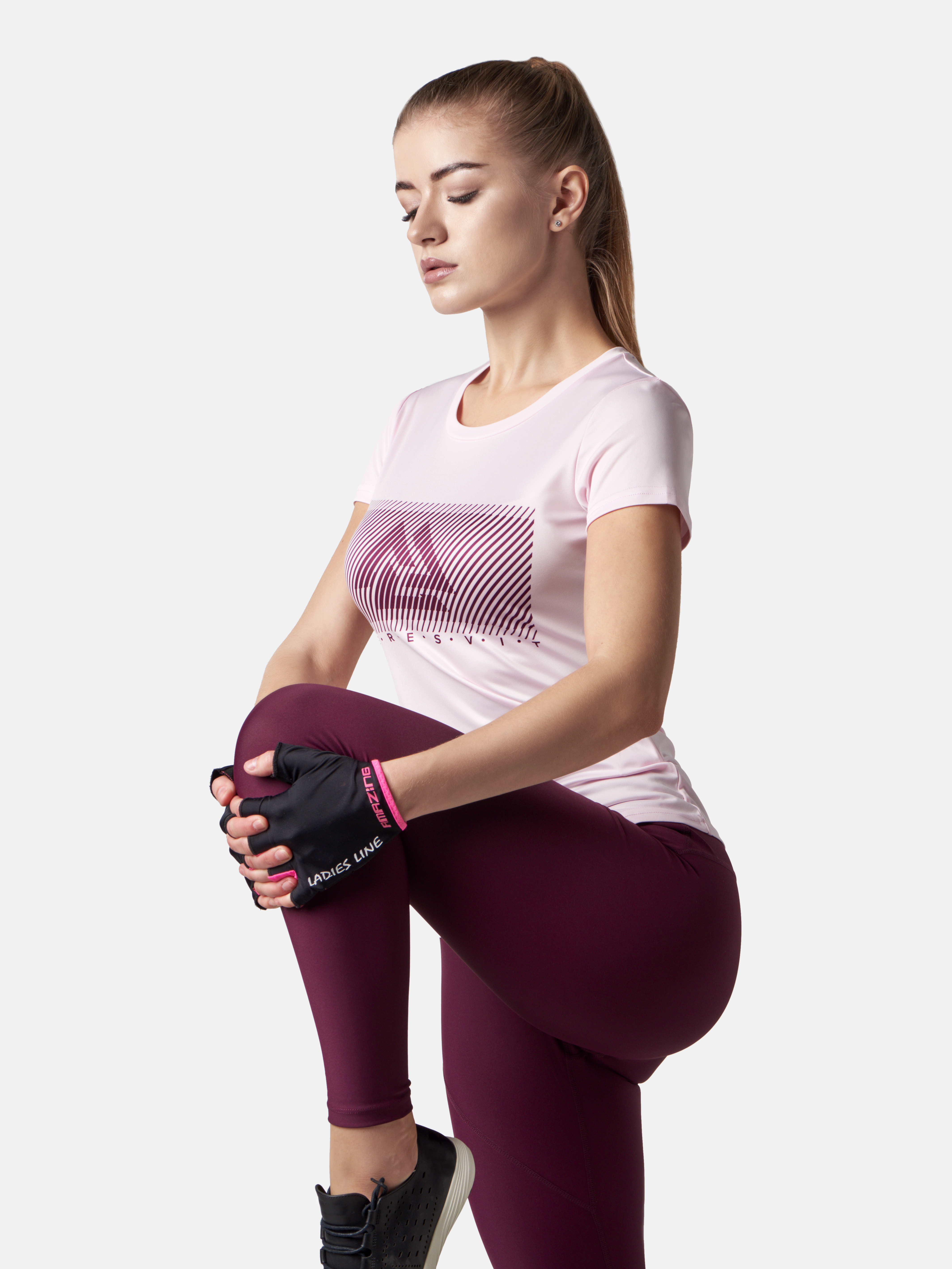 Peresvit Womens Core Training T-shirt Pink Print, Photo № 3