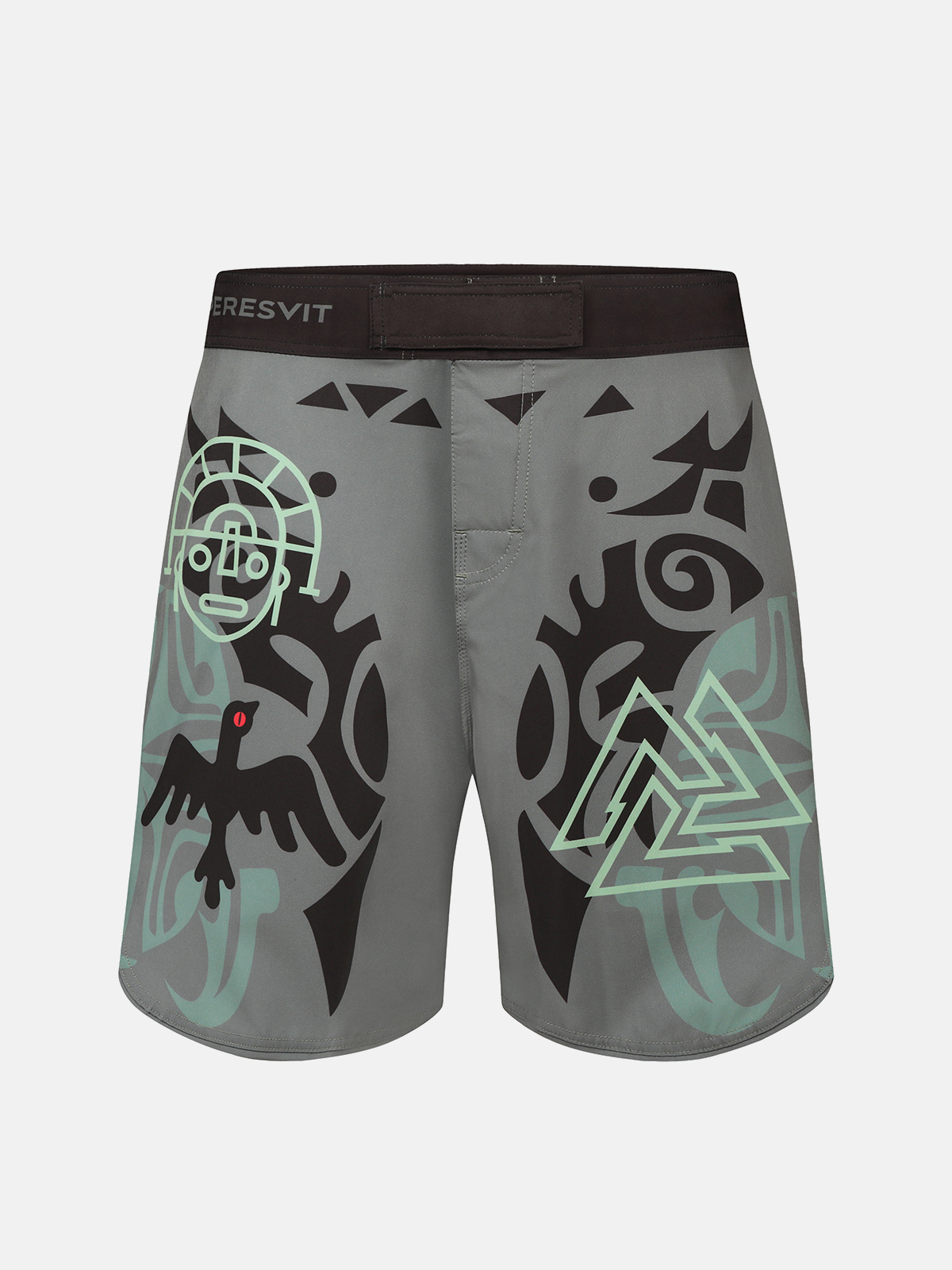 Peresvit Maori MMA Shorts Black Military Green