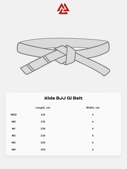 Kids BJJ Gi Belt Solid White, Photo № 3