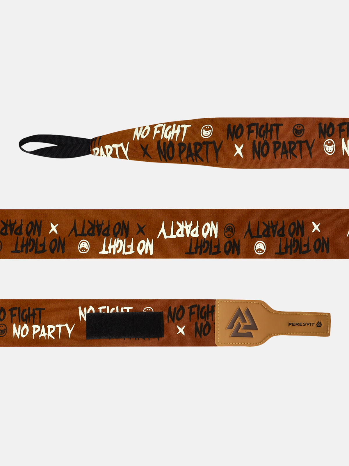 No Fight No Party Printed Handwraps Brown, Photo № 2