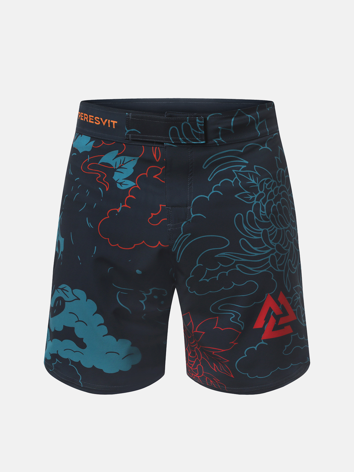Peresvit Koi MMA Shorts Blue Orange Red