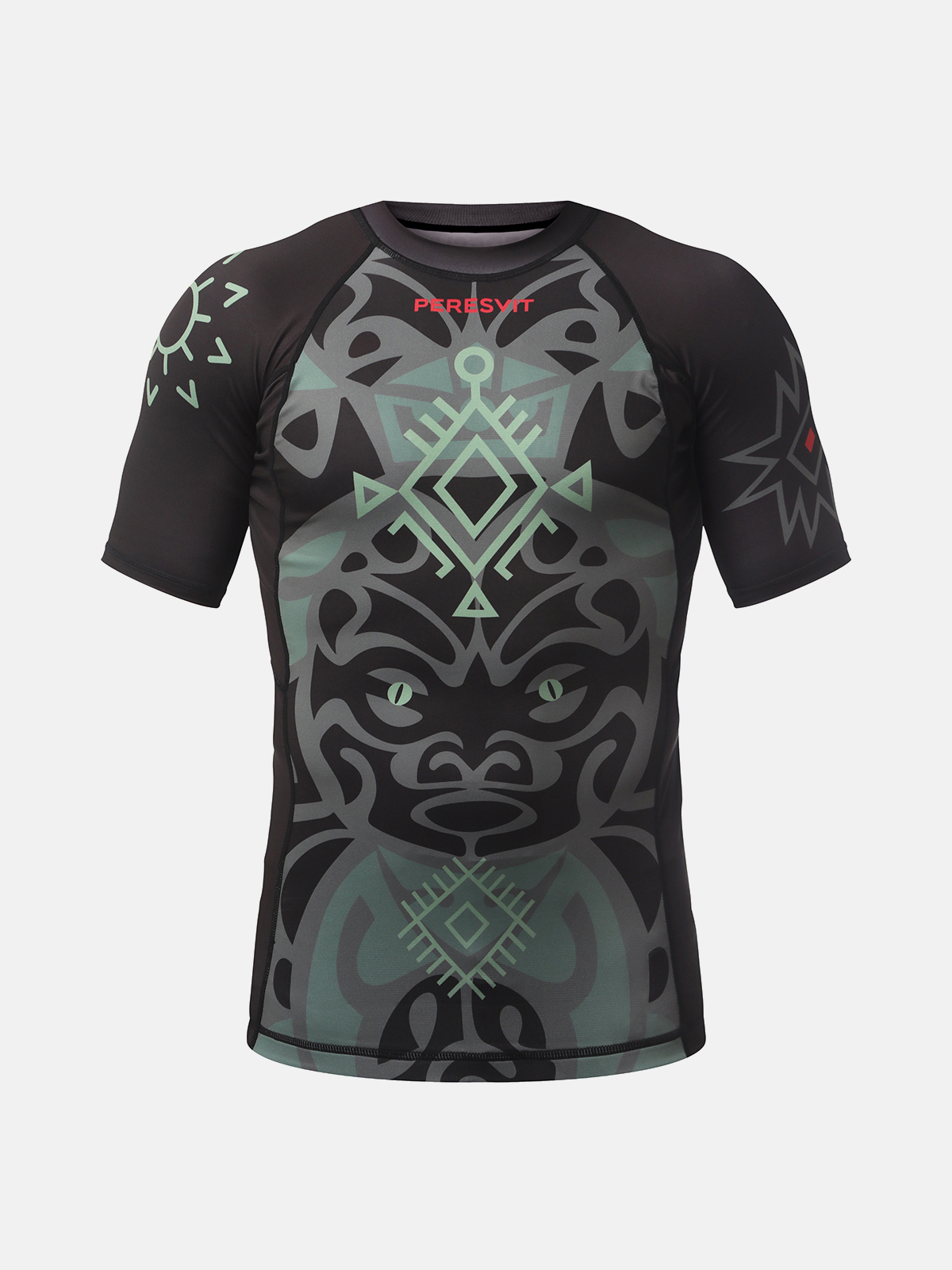 Peresvit Maori Short Sleeve Rashguard Black Military Green