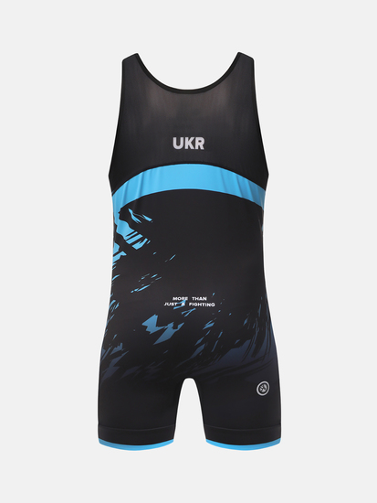 Peresvit Turmoil Adults Wrestling Singlet Blue Black, Photo № 2