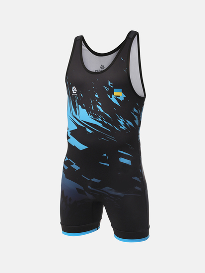 Peresvit Turmoil Adults Wrestling Singlet Blue Black, Photo № 3
