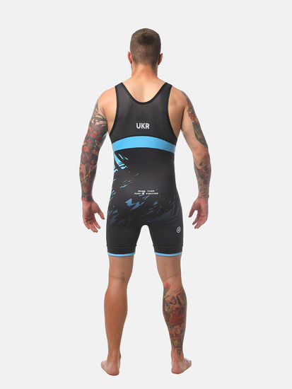 Peresvit Turmoil Adults Wrestling Singlet Blue Black, Photo № 5
