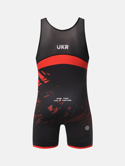 Peresvit Turmoil Kids Wrestling Singlet Red Black, Photo № 2
