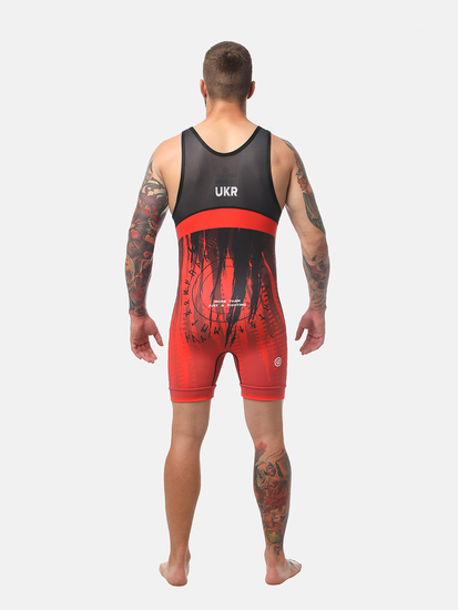 Peresvit Temper Adults Wrestling Singlet Red Black, Photo № 5