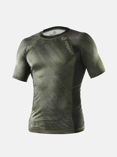 Peresvit Immortal 2.0 Military Green Short Sleeve Rash Guard, Photo № 3
